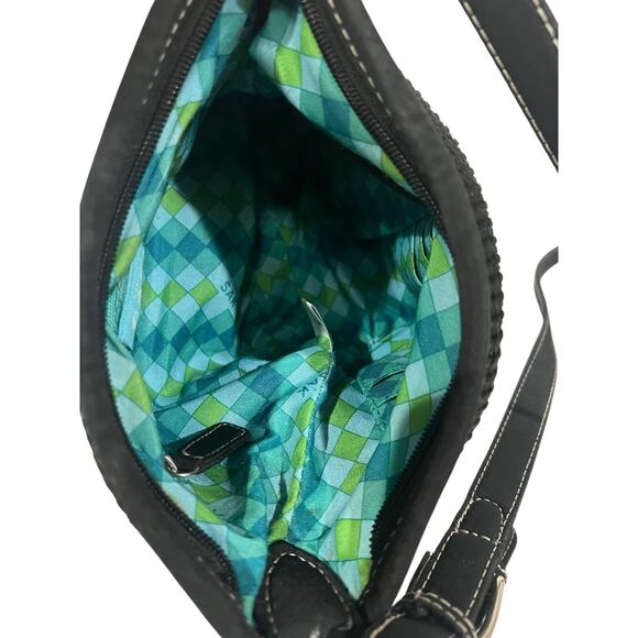 The Sak Purse Black Crochet Crossbody Bag Classic  Slim Zipper 7x7” Style 4516 - Picture 10 of 13